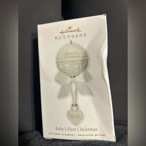 Hallmark 2010 Baby's First 1st Christmas Ornament Rattle Keepsake NIB.